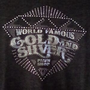 Gray Bling Dimond Design V-Neck Tee!* 3/$10